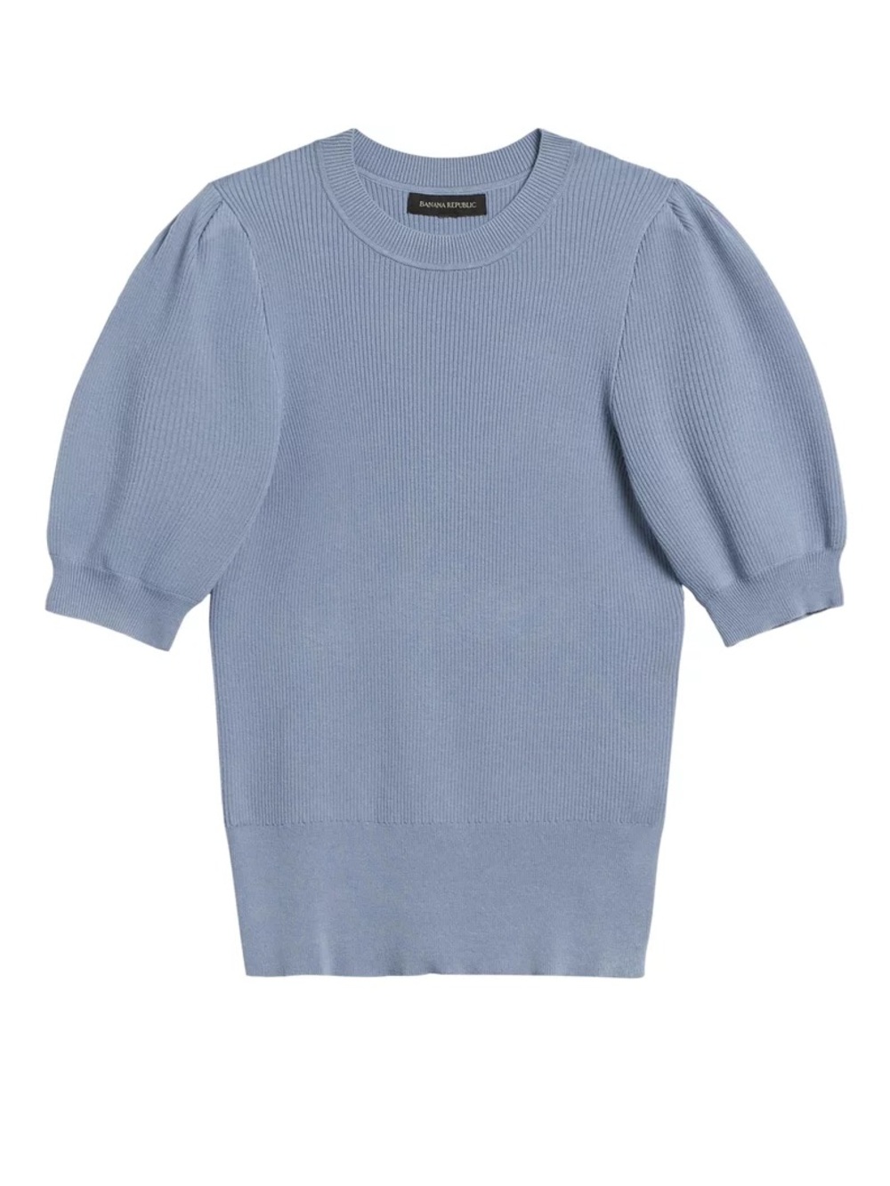 Banana Republic Light Blue Puff Sleeve Knit Top